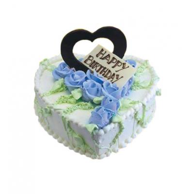 蓝玫瑰鲜奶----8寸(2磅)心形鲜奶蛋糕